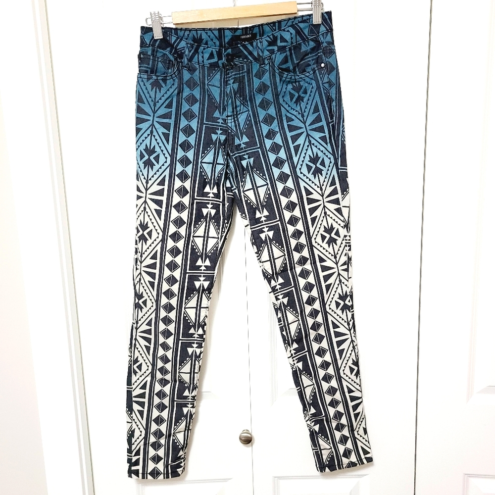 Ombre Tribal Print Jeans